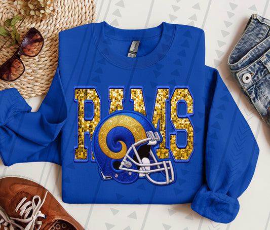 Faux Embroidery Football Team