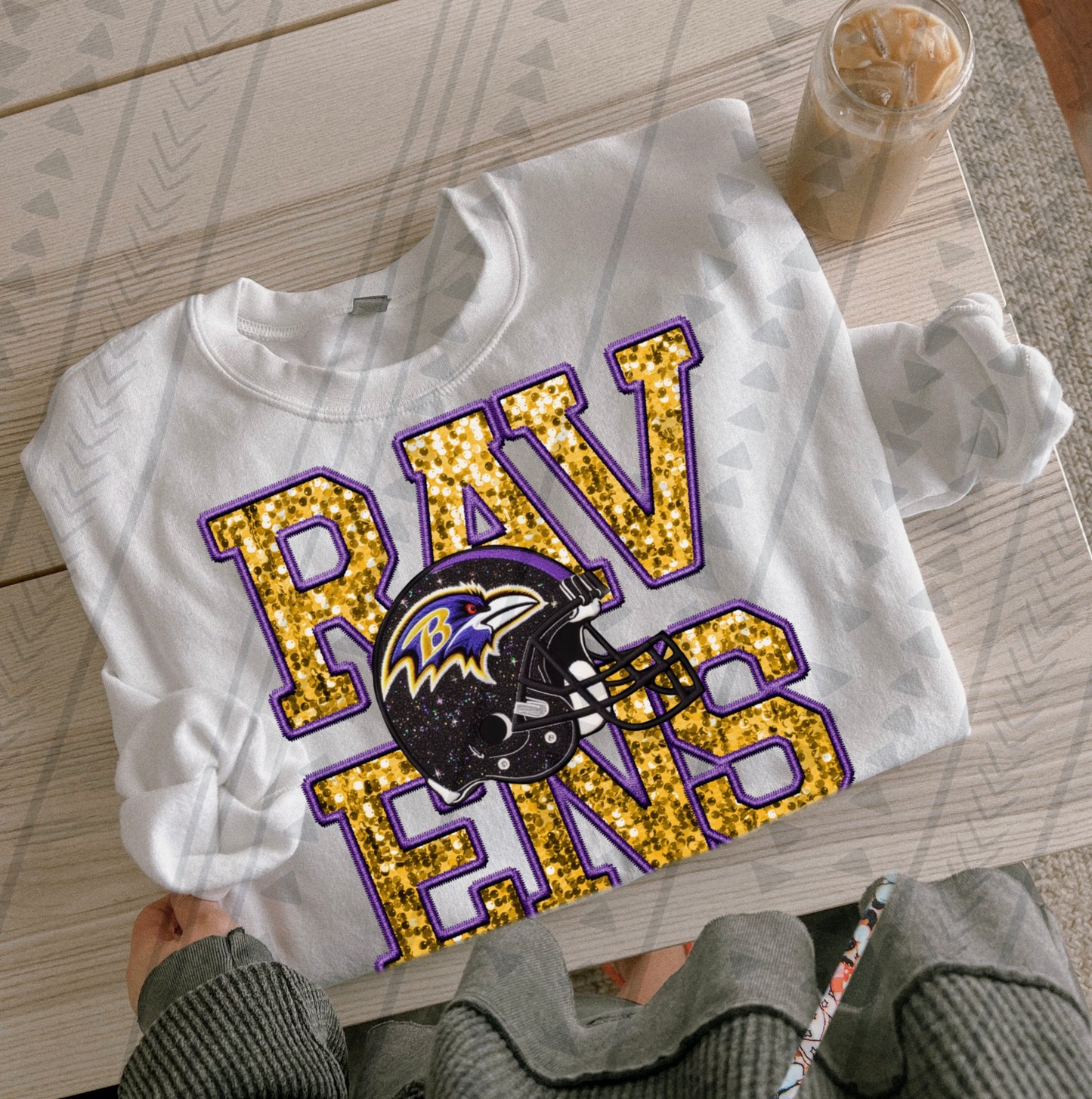 Faux Embroidery Football Team